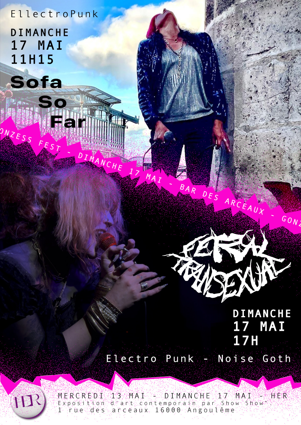 Affiche des concerts au bar des arceaux à l'occasion du gonzess fest le 17 mai 2026.